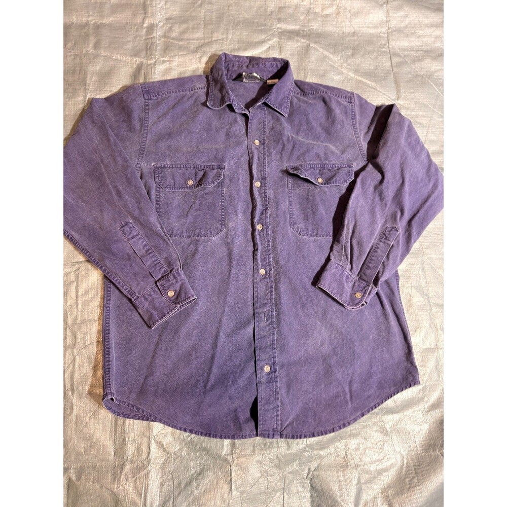 Vintage Woolrich Shirt Mens Medium Purple Heavyweight Chamois Cotton Workwear 90